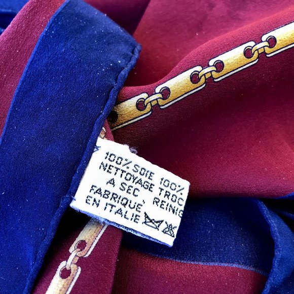 CARTIER Must De Cartier Paris France Silk Scarf Brick Brown Womens 32" Square - Picture 9 of 12